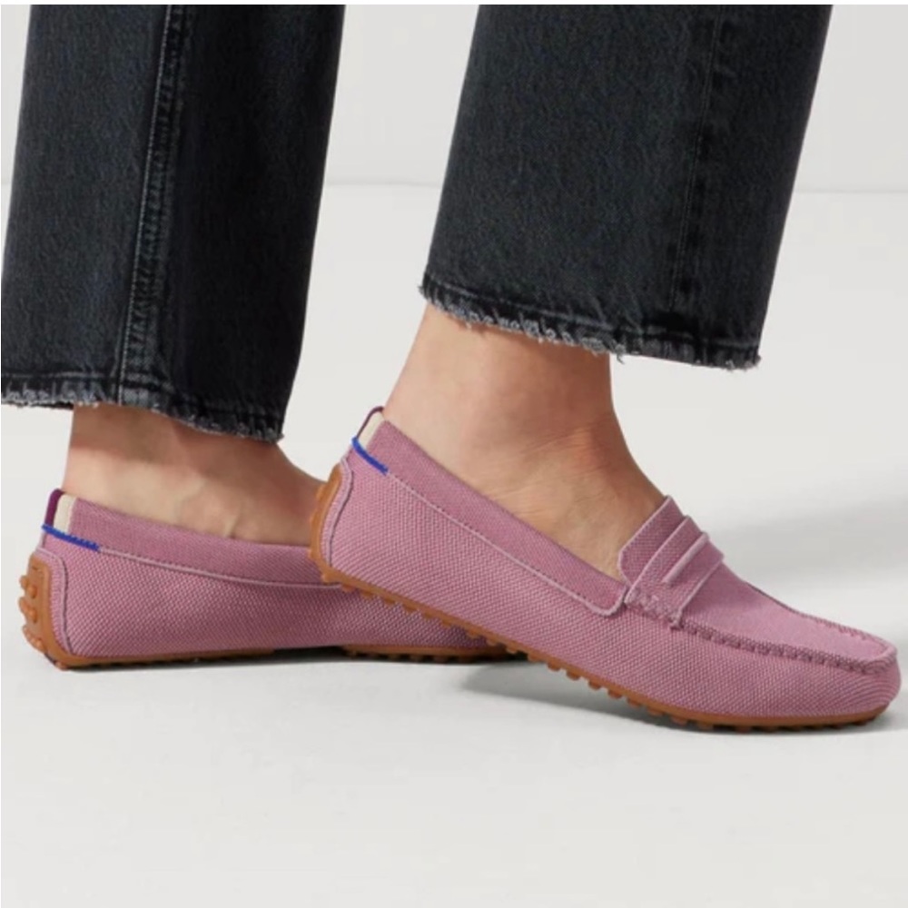 LIKE NEW Rothy's Pink Canvas Driving Loafers